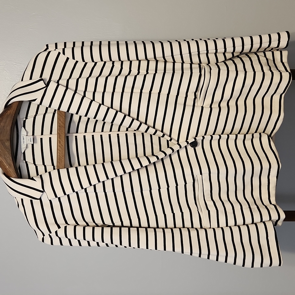 White with Black Stripes Old Navy Knit Blazer